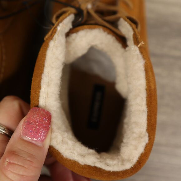 New Express-Leather Upper Faux Fur Lining Shoe Brown RN 55285 ID 6404 19570570 main image 10